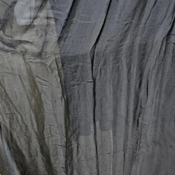 ITALY Black Silk Blend Midi Black Elastic Waist Long Dress Sleevless size 3X - Picture 5 of 8